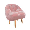 Ver imagem 2 de Poltrona Paloma Escritório Sala Pé Palito Suede Rosa Bebê e Suede Rose - Dominic Decor