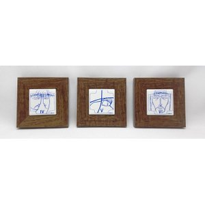 Via Sacra Azul 5cmx 5cm com moldura Alfanio Azulejaria