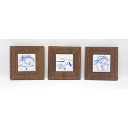 Via Sacra Azul 5cmx 5cm com moldura Alfanio Azulejaria - 5