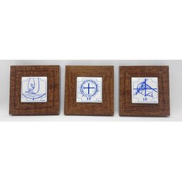 Via Sacra Azul 5cmx 5cm com moldura Alfanio Azulejaria - 2