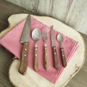 Ver imagem 6 de Organizador de Talheres Faca de Cozinha e Jogo Faqueiro Cucina Mia Inox Madeira 26 peças Simonaggio
