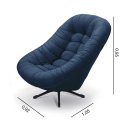 Ver imagem 3 de Poltrona Safira Giratória com Balanço Tecido Suede Veludo Azul Marinho