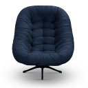 Ver imagem 2 de Poltrona Safira Giratória com Balanço Tecido Suede Veludo Azul Marinho