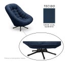 Ver imagem 4 de Poltrona Safira Giratória com Balanço Tecido Suede Veludo Azul Marinho