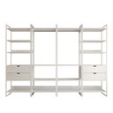 Ver imagem 3 de Closet Industrial Casal Completo Loft Branco 4 Módulos Cabideiro com Gavetas Ferro Branco