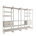 Ver imagem 2 de Closet Industrial Casal Completo Loft Branco 4 Módulos Cabideiro com Gavetas Ferro Branco