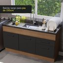 Ver imagem 7 de Balcão de Pia Cozinha 150 cm 2 Portas e 2 Gavetas (Sem Tampo e Pia) Rustic/Preto Agata Madesa