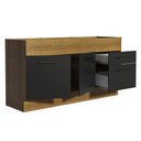 Ver imagem 5 de Balcão de Pia Cozinha 150 cm 2 Portas e 2 Gavetas (Sem Tampo e Pia) Rustic/Preto Agata Madesa