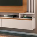 Ver imagem 4 de Painel Home Suspenso Detalhes Ripado 2 Luminárias Led Sala Estar Escritório Quarto Tv até 55 Polegad