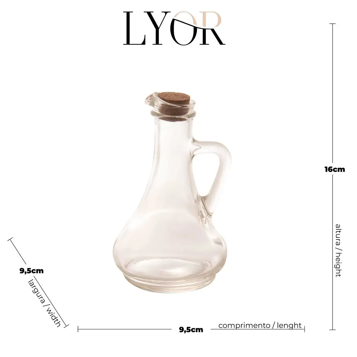 Galheteiro 250ml em Vidro Transparente Lyor - 2
