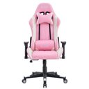 Ver imagem 2 de Cadeira Giratória Gamer Reclinável Kl3 Branco e Rosa