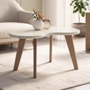 Ver imagem 4 de Mesa de Centro para Sala de Estar Orgânica 91cm Pés Retrô Ariela A05 Off White - Lyam Decor