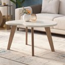 Ver imagem 3 de Mesa de Centro para Sala de Estar Orgânica 91cm Pés Retrô Ariela A05 Off White - Lyam Decor