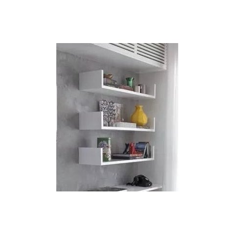 Prateleiras para Livros Branco Testoni Mobili 3 Peças 60x15x11,5
