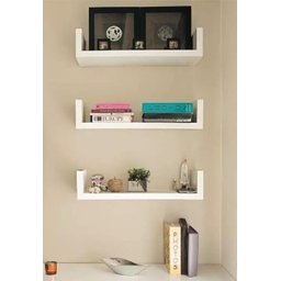 Prateleiras para Livros Branco Testoni Mobili 3 Peças 60x15x11,5 - 2