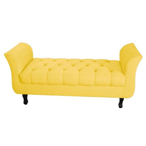Divã Recamier Barcelona - 1,60 Suede - Amarelo
