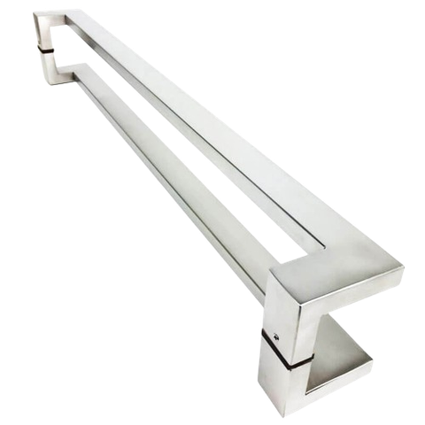 Puxador Portas Duplo Aço Inox Escovado Grécia 60 Cm para Portas: Pivotantes/madeira/vidro Temperado/