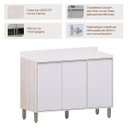 Ver imagem 2 de Balcão 120 Cm para Cozinha Modulada 3 Portas Atenas Cinza Cristal