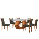 Ver imagem 2 de Mesa Ane 180 Tampo com Vidro Laqueado com 6 Cadeiras Munique