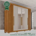Ver imagem 7 de Guarda-Roupa Casal com Pés e Espelho 100% MDF 6 Portas 6 Gavetas Granada Premium Marrom/Cinamomo/Off-White