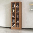 Ver imagem 1 de Armário Estante Com 2 Portas De Vidro Cr25069 Amendoa