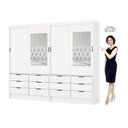 Ver imagem 3 de Closet Casal Duplo Sevilha 4 Portas com Espelho 12 Gavetas Carioca Móveis