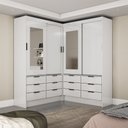 Ver imagem 1 de Closet Casal Duplo Sevilha 4 Portas com Espelho 12 Gavetas Carioca Móveis