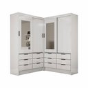 Ver imagem 2 de Closet Casal Duplo Sevilha 4 Portas com Espelho 12 Gavetas Carioca Móveis