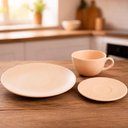 Ver imagem 2 de Jogo de Café Lanche Unni Merengue Cerâmica 8 Pessoas 16 Peças 200ml Bege Outras Marcas