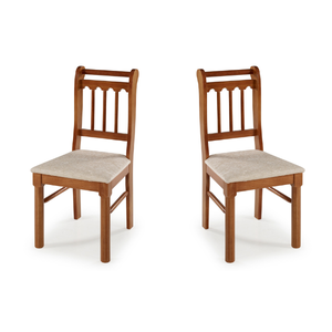 Conjunto Com 2 Cadeiras em Madeira Maciça Mv Outlet Mel