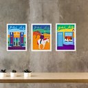 Ver imagem 1 de Kit 3 Quadros Decorativos Artes Goiás - Brasil 24x18cm - com Vidro:moldura Branca