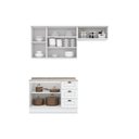 Ver imagem 4 de Cozinha Completa Americana (2 Aéreos, 1 Balcão, 1 Complemento) 4 Peças Branco - Henn