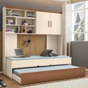 Ver imagem 2 de Quarto Infantil Modulado 2 Portas com Bicama Chiara Off White/carvalho - Phoenix