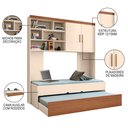 Ver imagem 3 de Quarto Infantil Modulado 2 Portas com Bicama Chiara Off White/carvalho - Phoenix