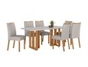 Ver imagem 1 de Conjunto Sala de Jantar Mesa Téssera 170 Tampo Vidro Off White com 6 Cadeiras Téssera - Lopas Amendo