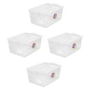 Ver imagem 1 de Kit 4 Caixa Organizadora Com Trava 30L Cristal Ordene