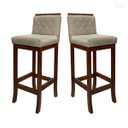 Ver imagem 1 de Kit 2 Banquetas Média em Madeira Castanho Nice Matelassê Suede Bege CCS