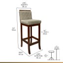 Ver imagem 3 de Kit 2 Banquetas Média em Madeira Castanho Nice Matelassê Suede Bege CCS
