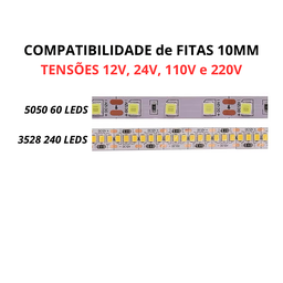 Kit 20 Conector Emenda Fita Led 10mm Rabicho Duplo 12v 24v 110v 220v - 2