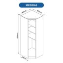 Ver imagem 7 de Módulo de Canto Oblíquo 1 Porta 3 Prateleiras Elegance Marrom/Angelin|Niquel