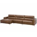 Ver imagem 1 de Sofá Natin 2 Lugares + Chaise Couro Marrom 310cm - 69782