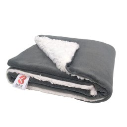Manta Cobertor Pet Cachorro Gato Aveludado Flannel Sherpa Dupla Face 80x90cm Cinza - 1