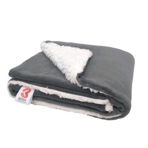 Manta Cobertor Pet Cachorro Gato Aveludado Flannel Sherpa Dupla Face 80x90cm Cinza