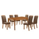 Ver imagem 2 de Mesa de Jantar Liz 180cm Tampo MDF Laminado Canto Copo com 6 Cadeiras Lorena