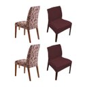 Ver imagem 1 de Kit 4 Capa de Cadeira Estampada Lisa Alisso Chocolate Sultan