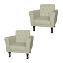 Ver imagem 5 de Jogo 2 Poltronas Decorativas Para Sala de Espera Classic Corano Bege - LM DECOR