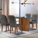 Ver imagem 1 de Mesa Olímpia 120cm Em Mdf E 4 Cadeiras Athenas Moderna