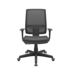 Cadeira de Escritório Presidente Brizza Nr17 com Mecanismo Relax Assento Poliéster Plaxmetal Preta - 1