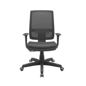 Cadeira de Escritório Presidente Brizza Nr17 com Mecanismo Relax Assento Poliéster Plaxmetal Preta