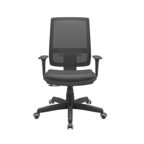 Cadeira de Escritório Presidente Brizza Nr17 com Mecanismo Relax Assento Poliéster Plaxmetal Preta